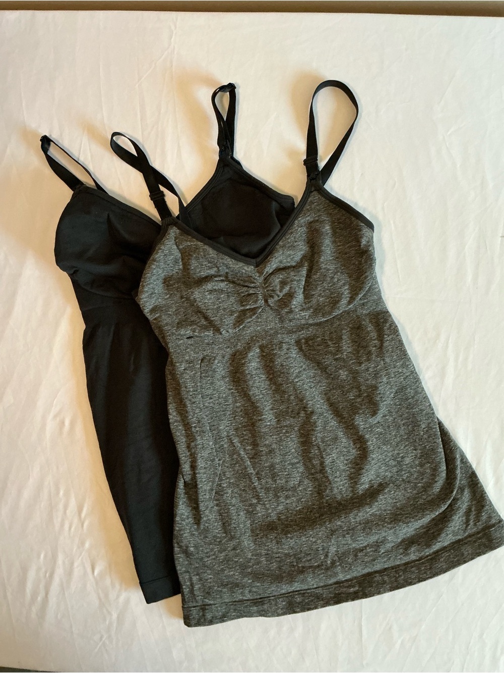 Women's Nursing/Layering Camisole Duo - Black & Heather Gray